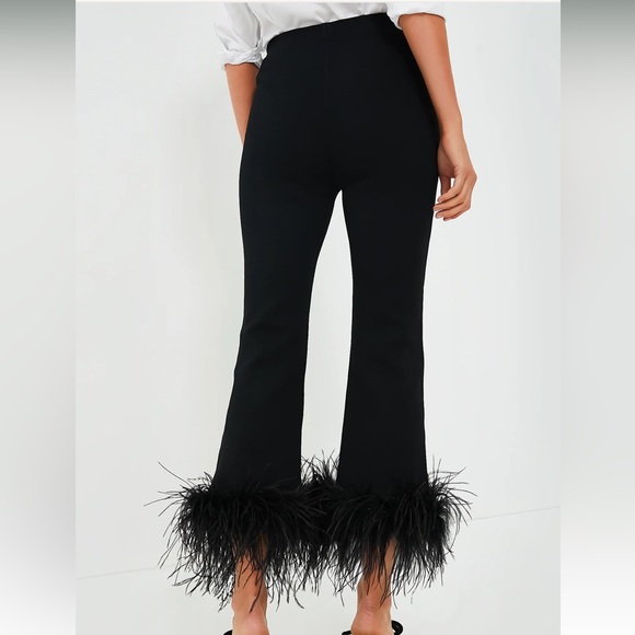 Black Feather Compression Knit Ashford Pants - Picture 4 of 9